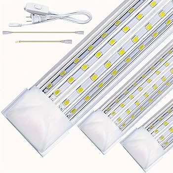 6-Pack) 8ft LED Shop Light Fixture, 120W 19500LM 6000K, Cold