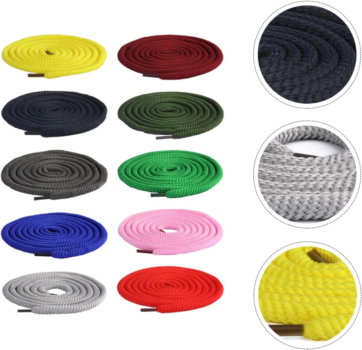 Ciieeo 10-Pack Pants Drawstring Replacement Ropes 51.18 in Clothing Drawstring Cords for Sweatpants Hoodies Shorts Coats Flexible Draw String for Everyday Wear