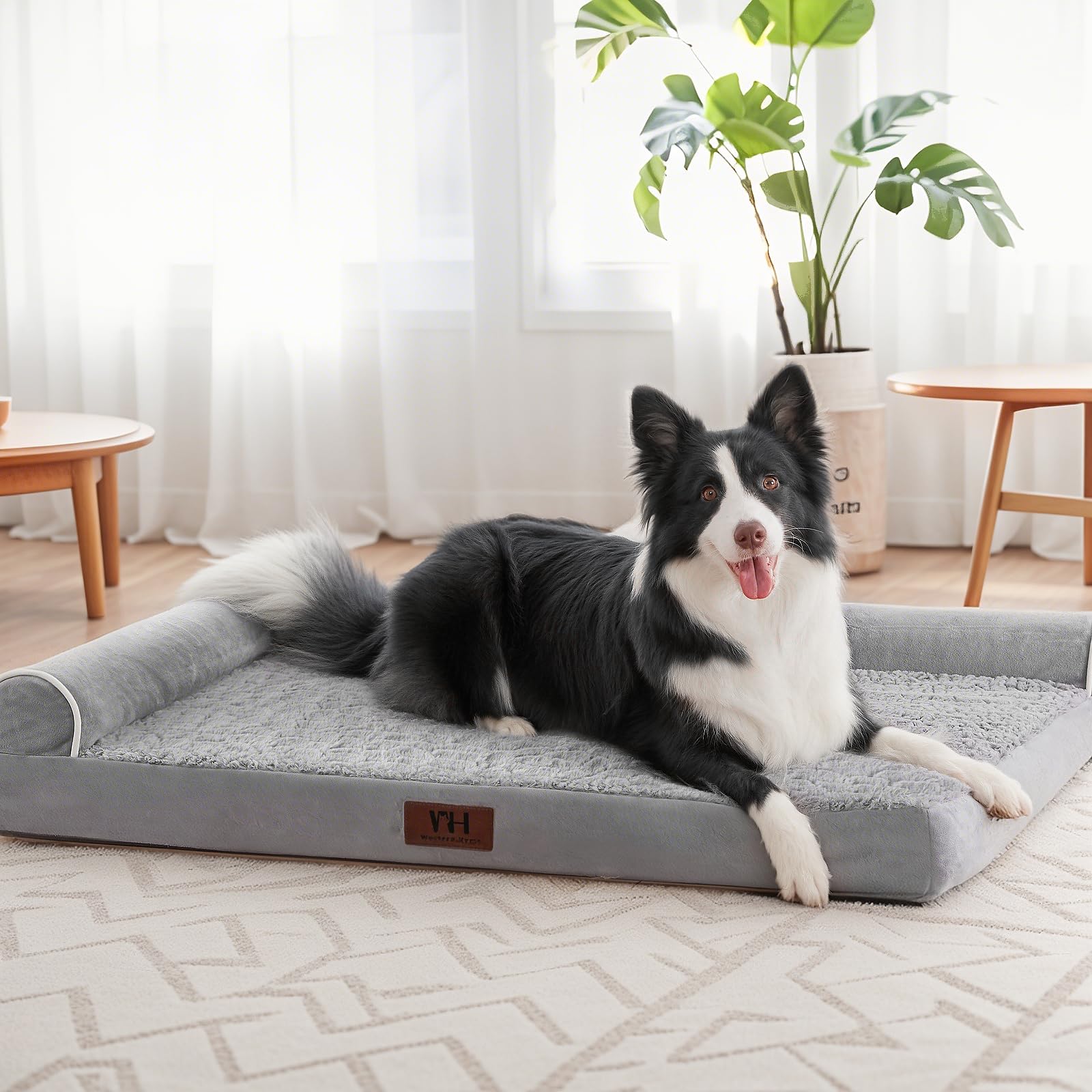 Orthopedic Dog Beds Large Sized Dog Pet Sofa Bed with Removable Washable Cover Egg Foam Support Bolster Cushion