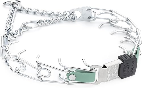 Miniatura 39 de Collar para perro Herm Sprenger de acero cromado con hebilla de liberación rápida ClicLock y inserto de Biothane, collar de entrenamiento para Negro