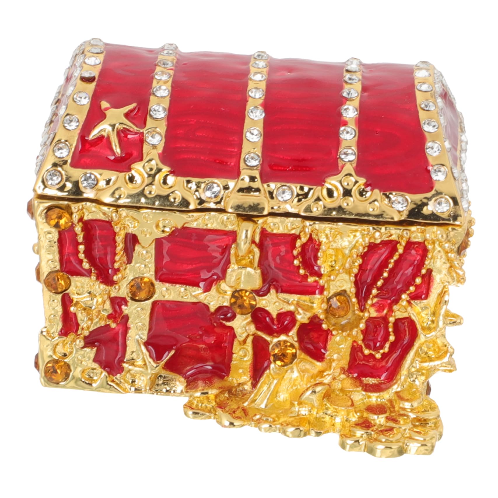 Boîtier de rangement de bijoux en métal compact pour collier et boucles - 8