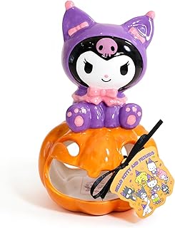 Blue Sky Clayworks Kuromi Costume Pumpkin Candle House, 5" L x 4.625" W x 7.325" H Created