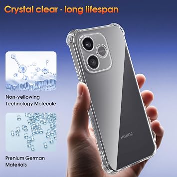 Case for Honor 600 Lite 5G Protection, Clear Phone Case with Screen Protector, Bumper Slim Fit Shockproof Flexible TPU Case, Transparent