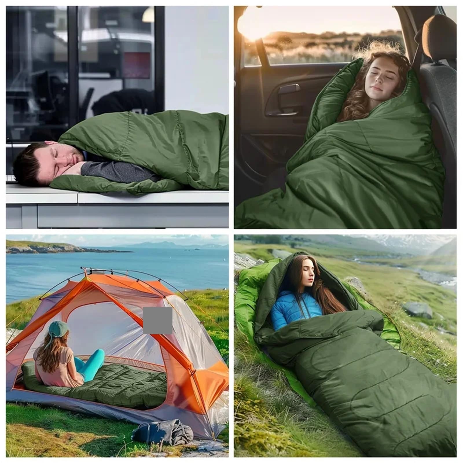 Sacco a Pelo da Campeggio Ultraleggero Impermeabile 4 Stagioni Busta Calda Sacchi a Viaggio for Escursioni all'aperto per Campeggio