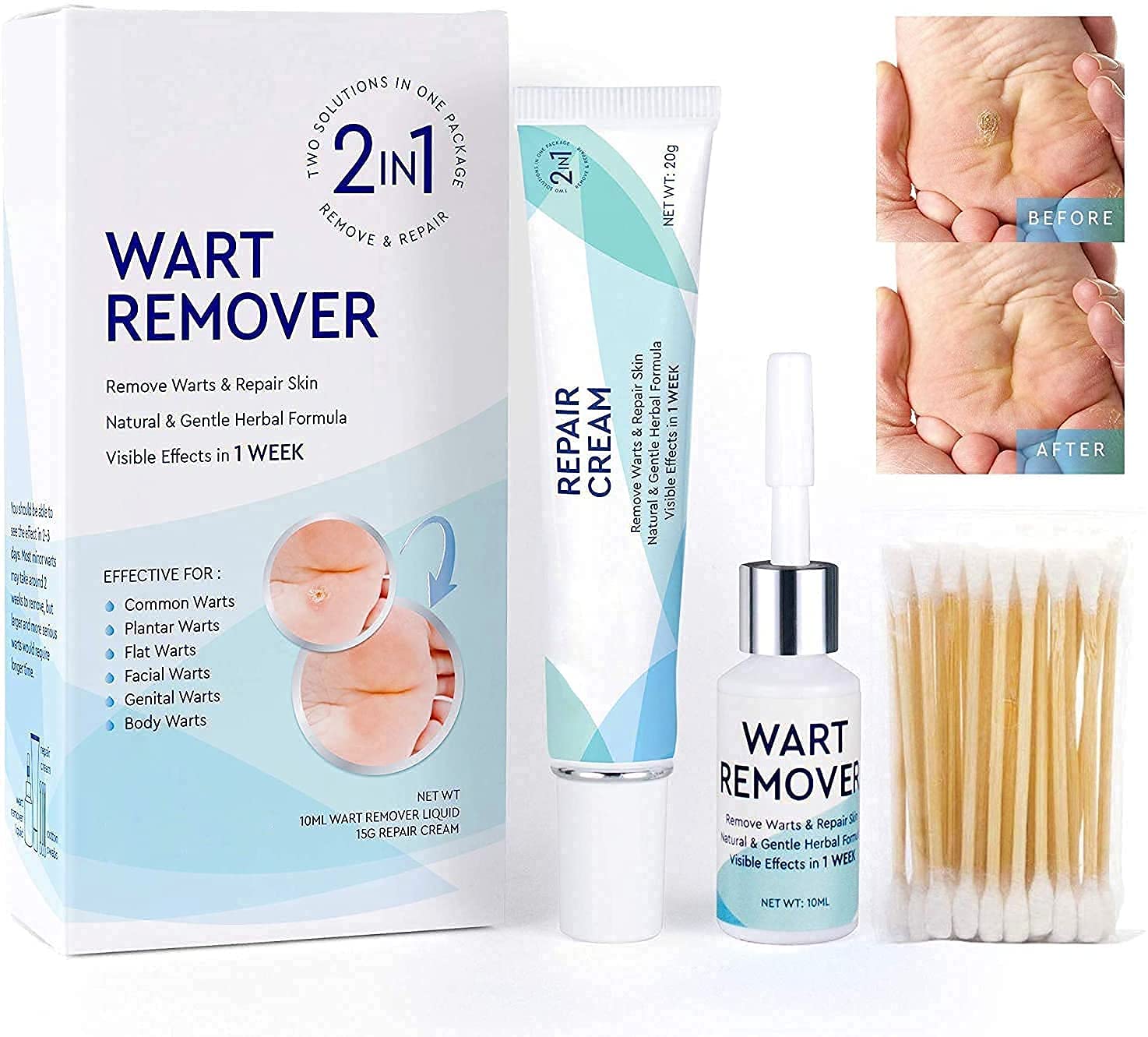 Wart Remover Natural Liquid for Common Warts, Plantar Warts, Flat Warts