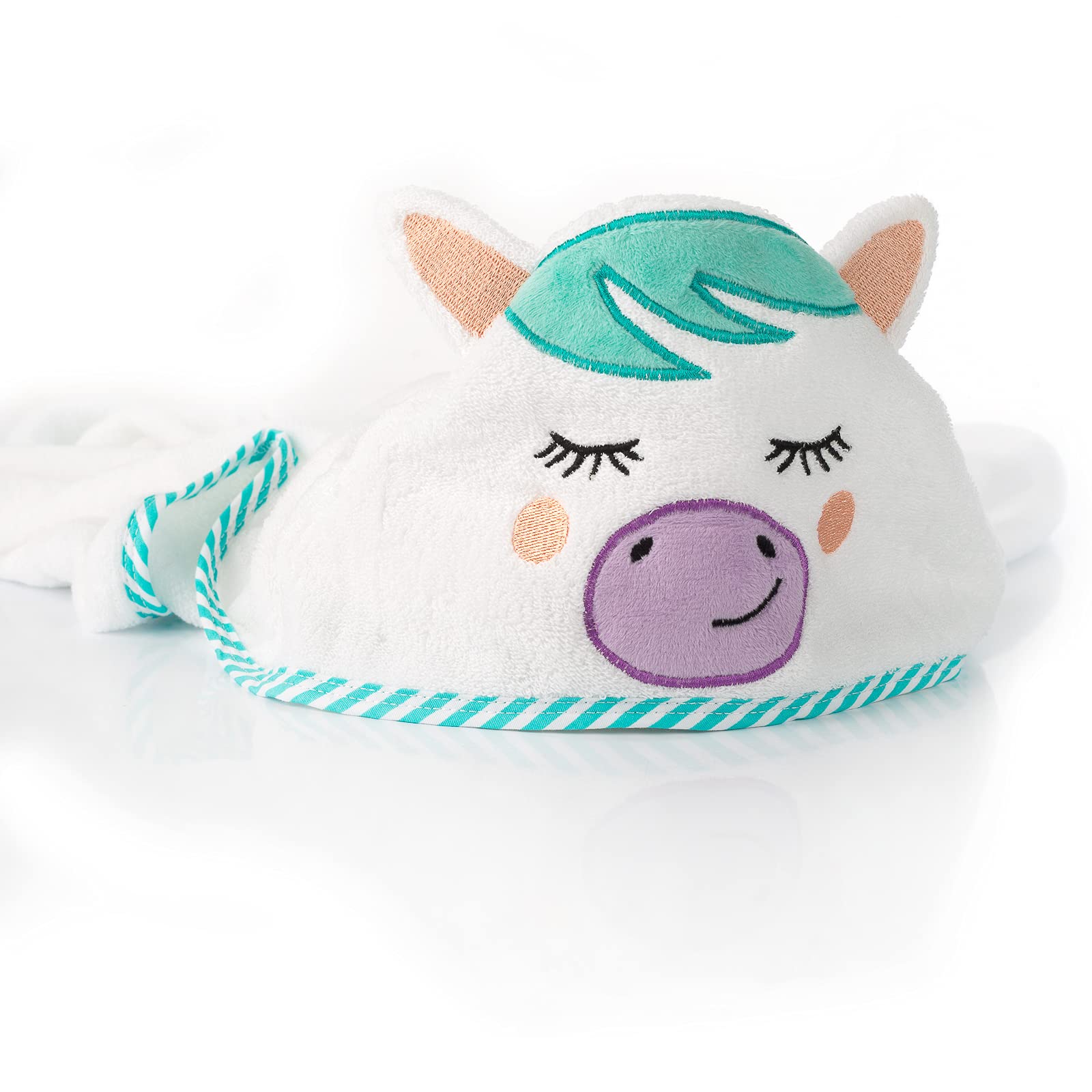 Toalla Bebé con Capucha Capa Baño Infantil 100% Algodón Diseñado en España Regalo Recién Nacido Niñas Niños de 1,2,3,4 y 5 años Unisex 90X90 cm Suave Absorbente 0-5 Años Pony