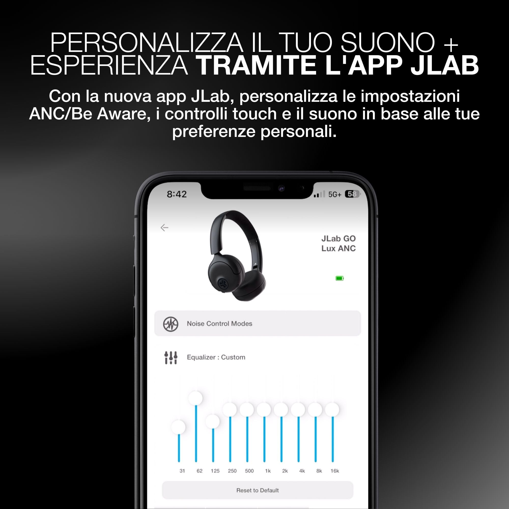 JLab Go Lux ANC Cuffie Wireless On Ear Cancellazione Rumore, Malva | Cancellazione Attiva del Rumore, 70+ Ore, Microfono Integrato, Connessione Multipla Bluetooth e Audio Spaziale