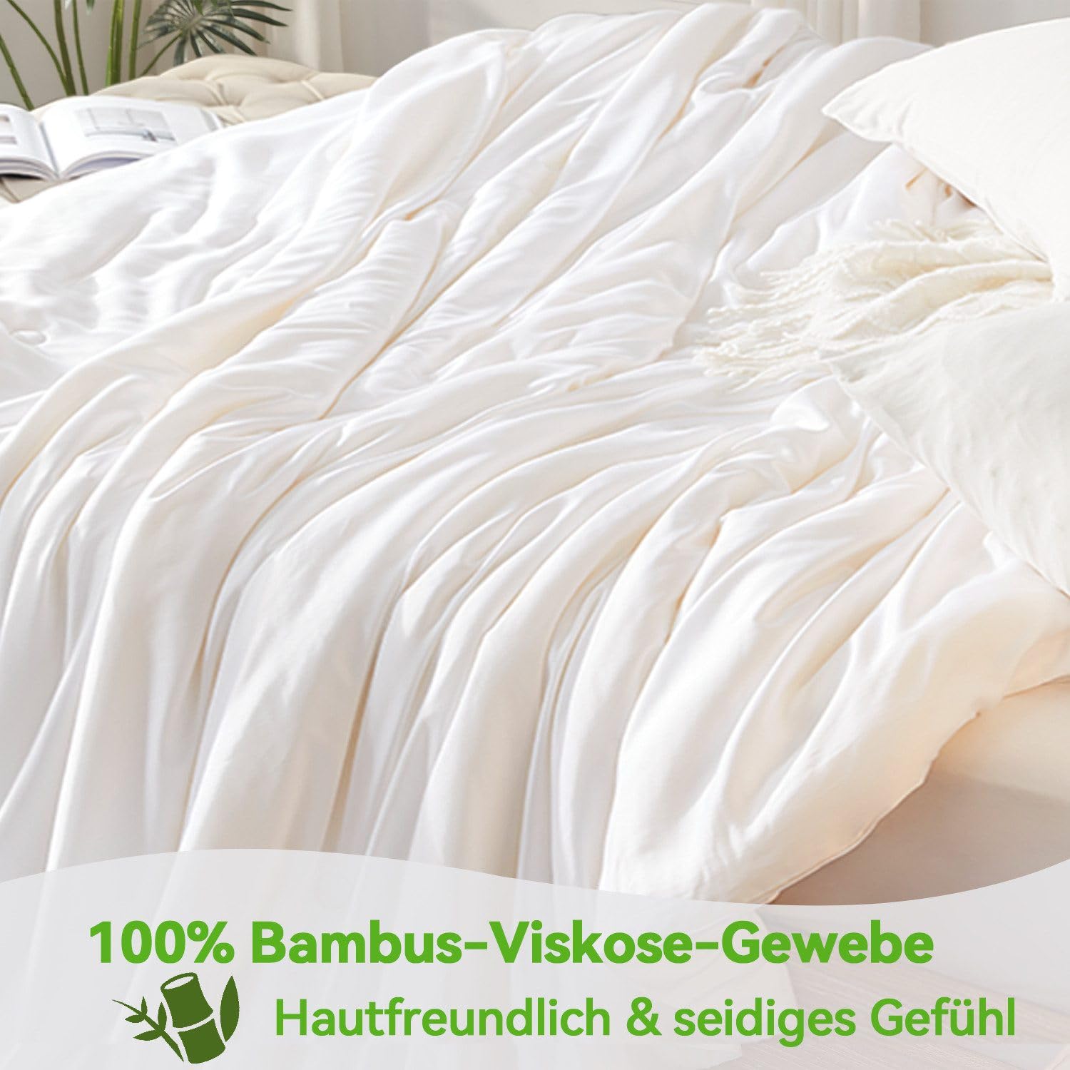 ELEMUSE Sommerbettdecke Kühldecke, Sommerdecke, Leicht Luxuriöse Selbstkühlende Decke Füllung: 30% hochwertig Sojafaser und 70% Polyester, Sommer Weich Bambusfaser Wohndecke