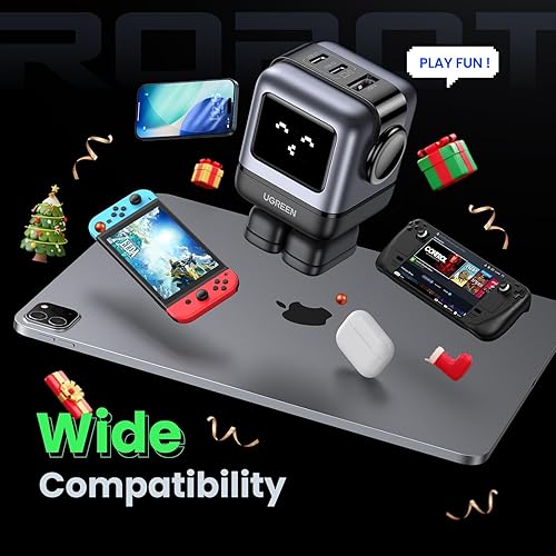 Miniatura 6 de UGREEN Uno - Bloque de carga USB C de 65 W, Nexode, cargador GaN de 3 puertos, adaptador de corriente USB C compacto y rápido para MacBook ProAir,