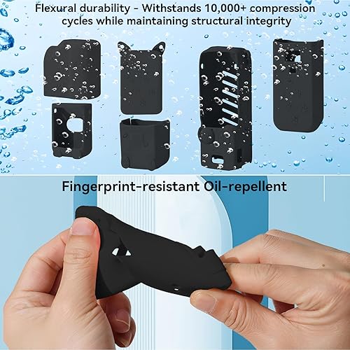 Miniatura 4 de Funda de silicona Pocket 3 Funda protectora Protector de lente compatible con cámara Vlogging DJI Osmo Pocket 3 Creator Combo Accesorios (negro)