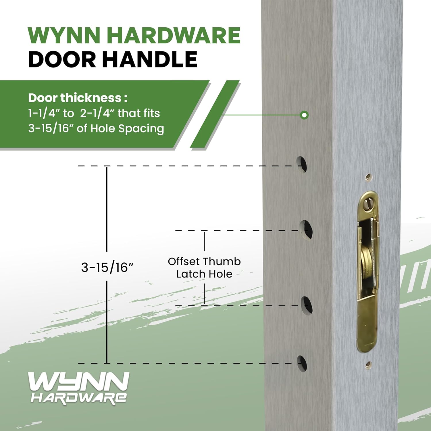 8.5" Legacy Sliding Patio Glass Door Offset Latch Almond Handle Set Replacement - Sash Controls 2265 - No Mortise, Fits 3-15/16" Screw Hole Spacing and 1-1/4" to 2-1/4" Door Thickness
