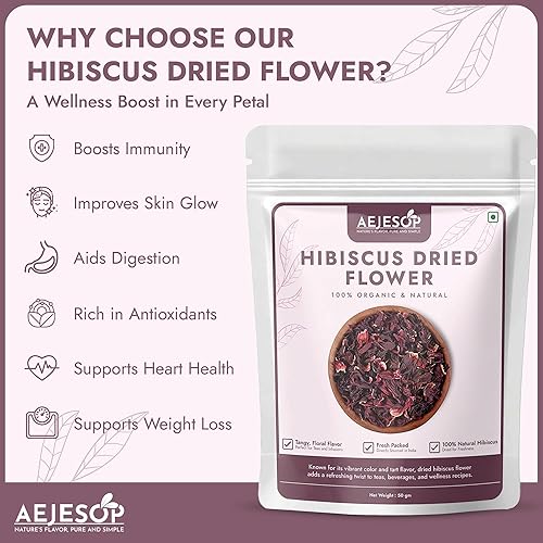 Miniatura 3 de AEJESOP Flor de hibisco (Hibiscus Sabdariffa),1.76 oz (50 g)