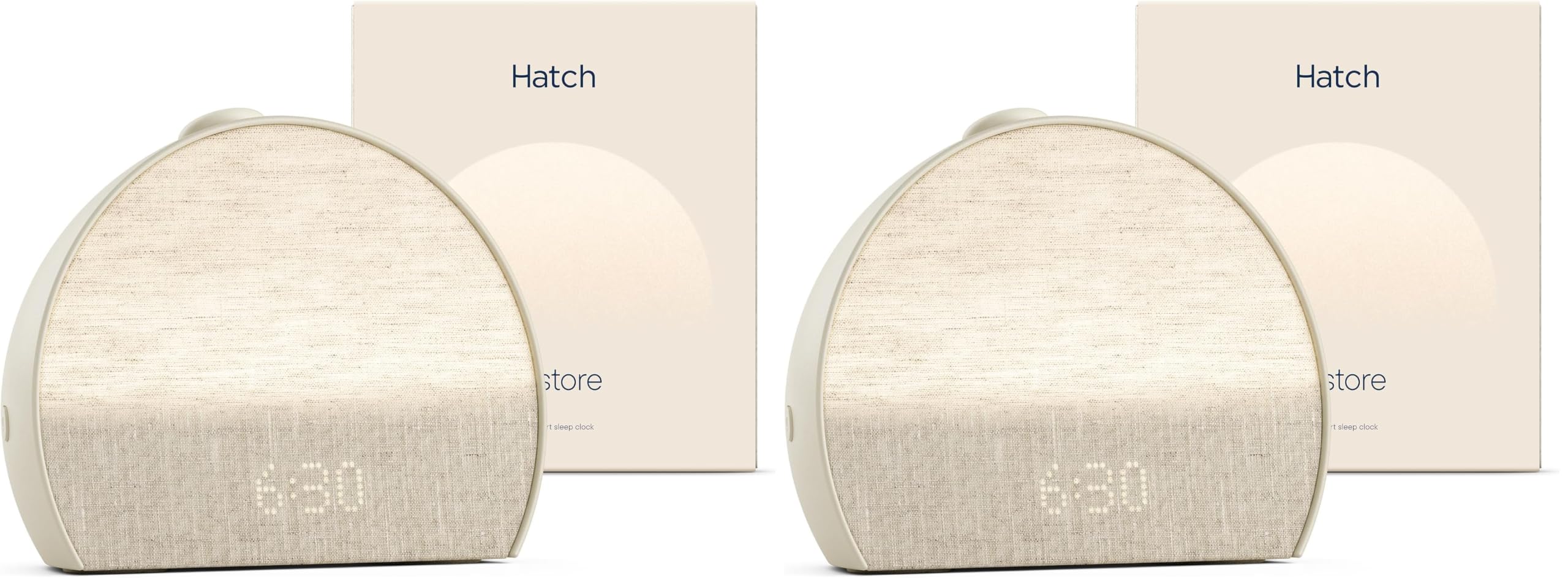 Hatch Restore 3 Sunrise Alarm Clock, Sound Machine, Smart Light (Putty) - White Noise, Screen-Free Sleep Routine (Pack of 2)