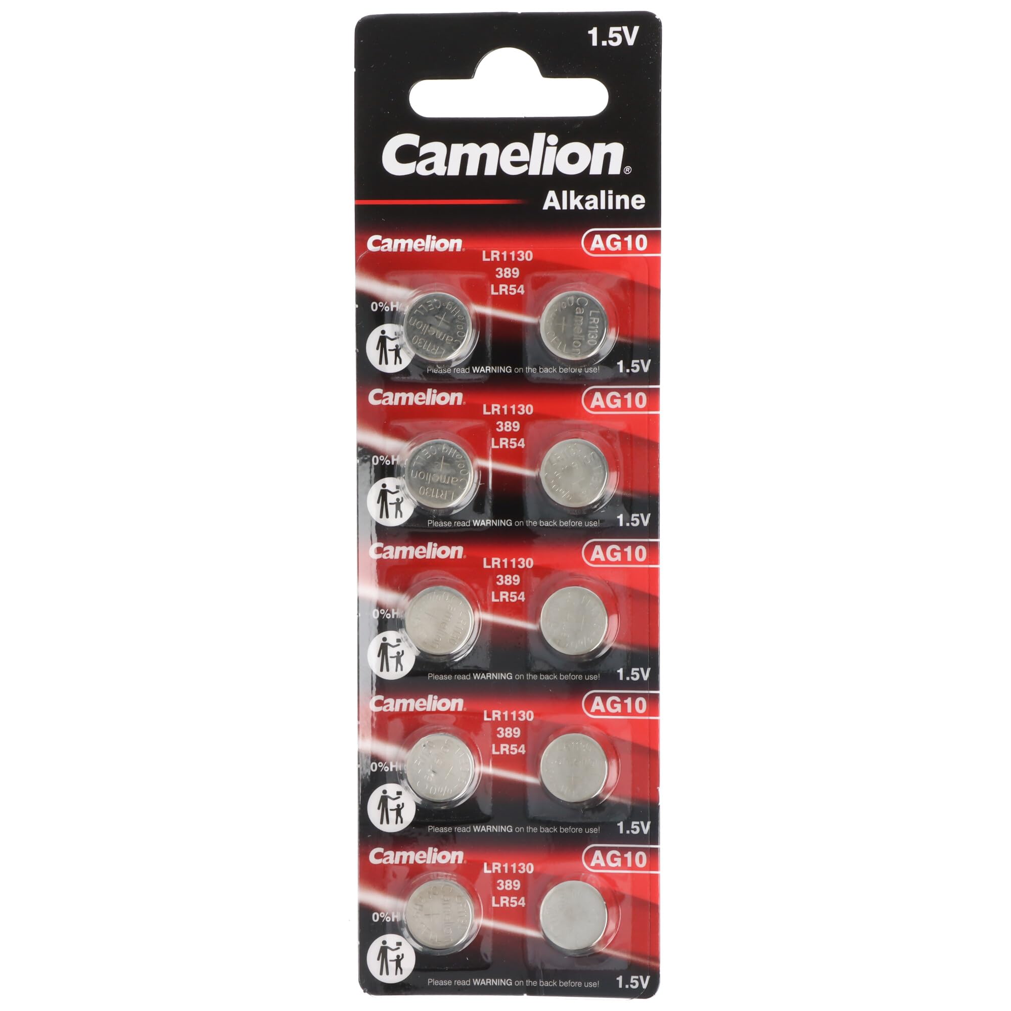 Lot de 10 piles-​boutons Type LR54 AG10 LR54 LR1130 189 RW89