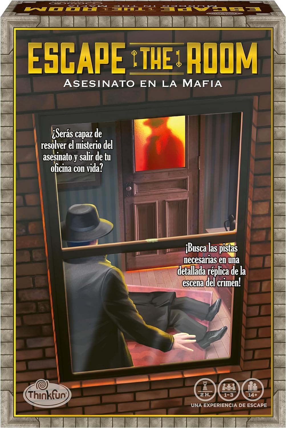ThinkFun - Escape Room: Asesinato en la Mafia, Juego de logica, Juego de Mesa para Niños y Adultos, 1-3 Jugadores, Version Español