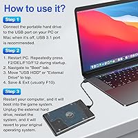 Vista 5 de Portable retro Game Emulator Console Batocera v40 500GB Plug & Play Game System Bulit In-14.5K+ Games 550+ 3D No Dupes 39 Systems - USB-C