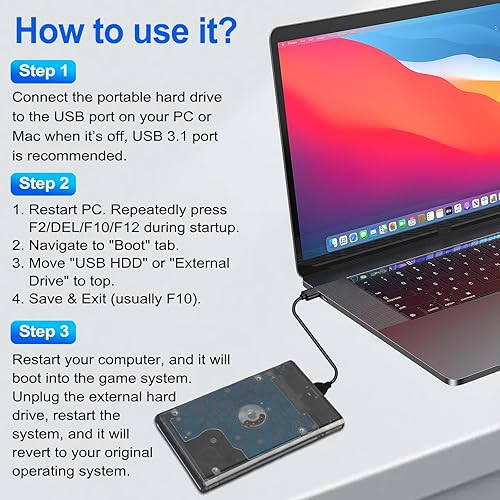 Miniatura 5 de Consola de emulador de juegos retro portátil Batocera v40 500GB Plug & Play Sistema de juego Bulit In-14.5K+ Juegos 550+ 3D Sin Dupes 39 Sistemas -