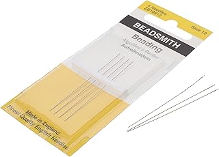 Sponsored Ad - The Beadsmith English Beading Needles, Size 12, 4 Needles per Card, Made in England, Use for Loom Weaving B...
