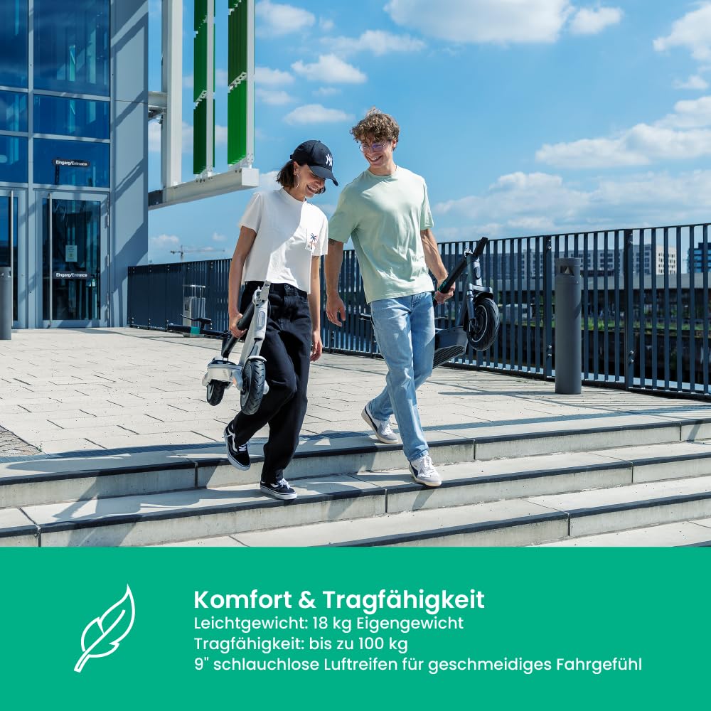 Egret Ey! 7 & 3 E Scooter mit Straßenzulassung, Elektroscooter, Luftreifen, 30 km Reichweite, App-Steuerung