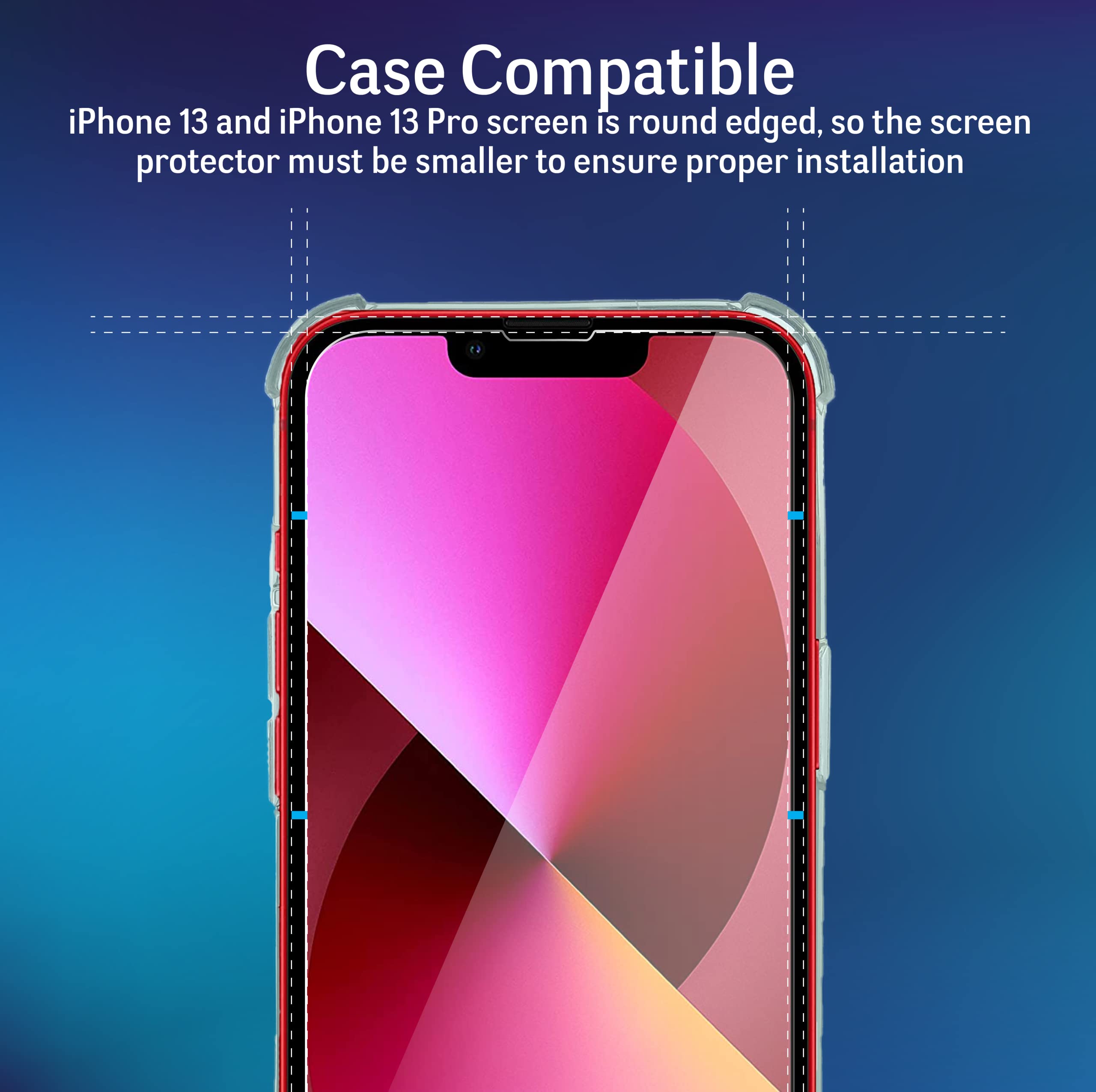 Vetro Temperato per iPhone 13 / iPhone 13 Pro [3 Pezzi] Vetrino Protettivo Pellicola Protezione Schermo