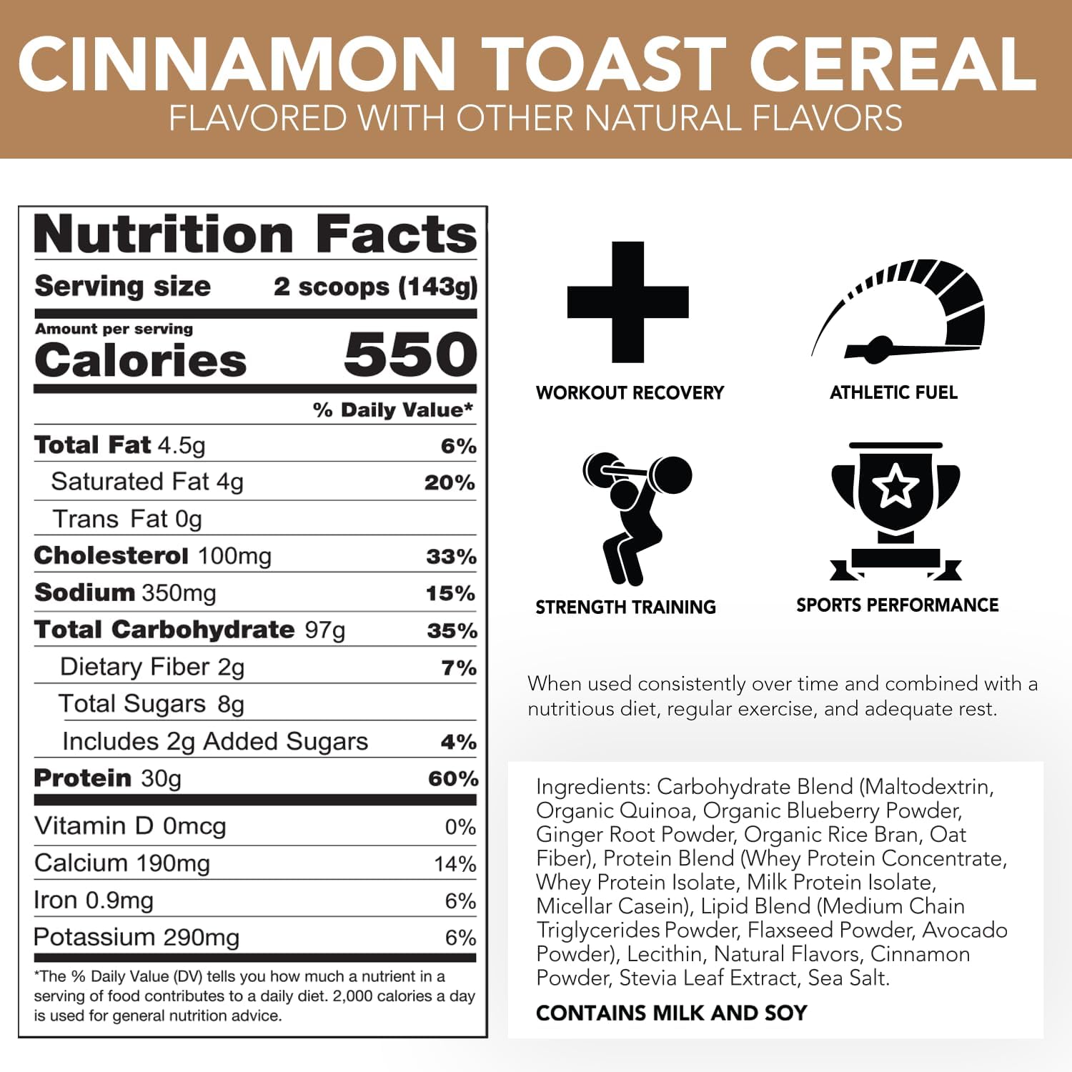 Rival Nutrition Clean Gainer Protein Powder – 5Lb Cinnamon T...