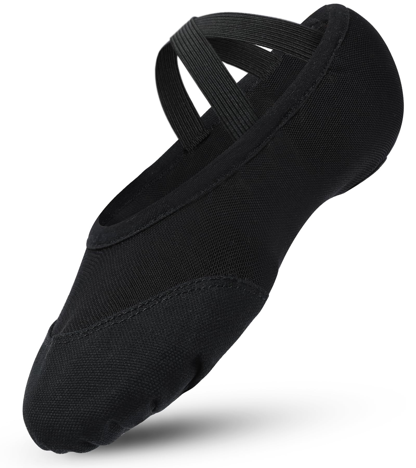 AiseyiBallet Shoes Canvas Mesh Splicing Ballet Dance Shoes Split Leather Sole Dance Slippers Stretchy Gymnastics Yoga Shoes for Girls Women