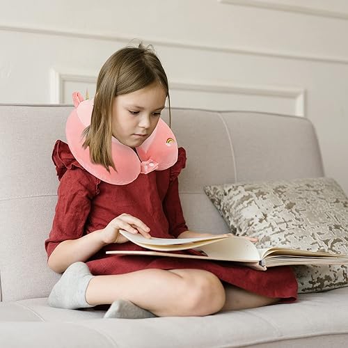 Miniatura 2 de Niuniu Daddy Almohada de viaje para niños, para avión, automóvil, reclinable, soporte para la barbilla del cuello para descansar, evita que la