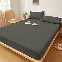 Vista 29 de Cottingon Sábana bajera ajustable para cuna: 1 unidad, 33x75 pulgadas, gris oscuro, 100% microfibra, bolsillo profundo, suave y lujosa, fácil cuidado