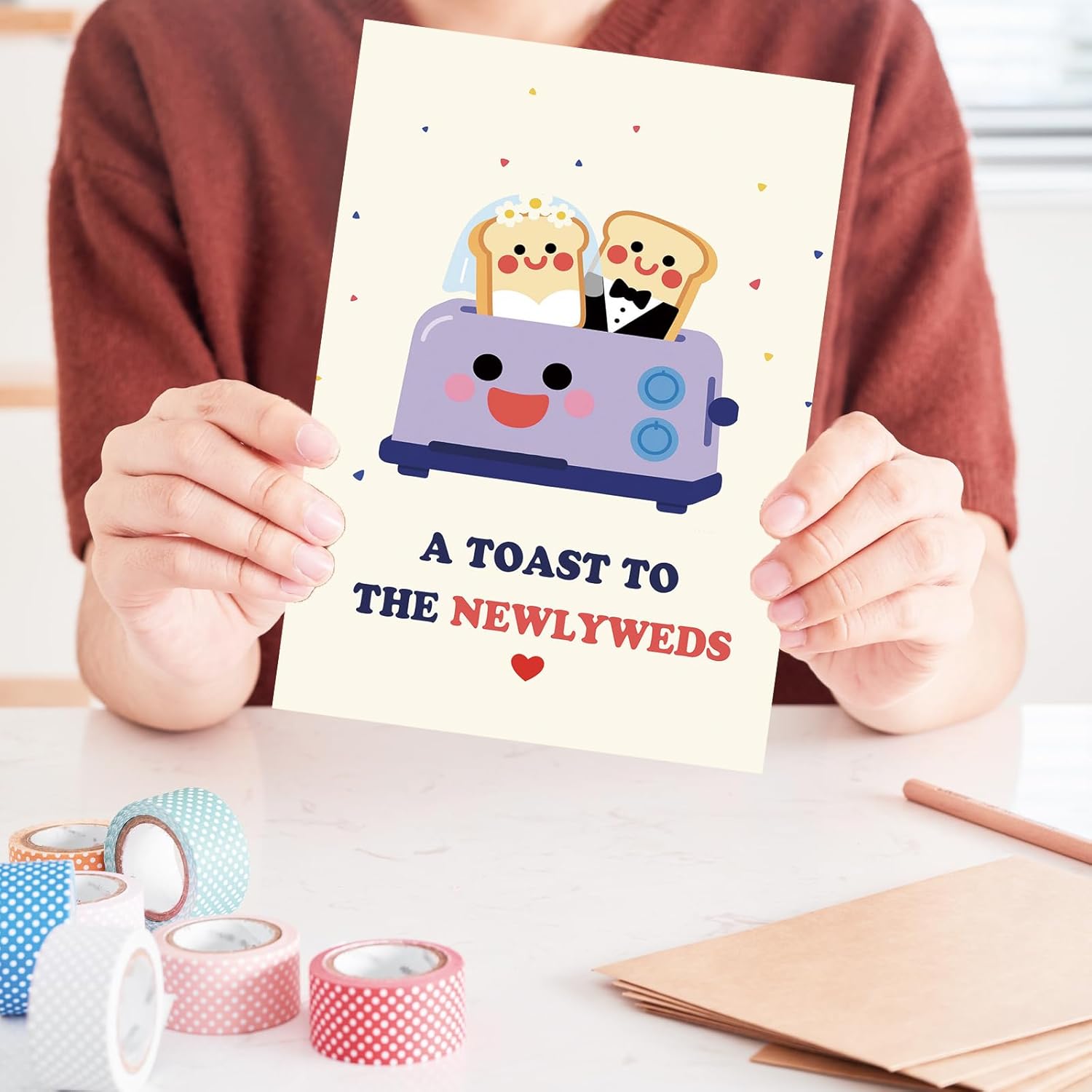 OJsensai Funny Wedding Card & Congratulations Card for Bride and Groom Newlyweds Couple, Wedding Day Congrats Gift from Friend OJ 920 image 4 of 6 B0FJS1JBT3