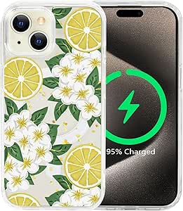 Tcaraersing For IPhone 16 Pro Flower Case Clear [Compatible With MagSafe] Floral Pattern Magnetic Shockproof [Hard PC Back Soft TPU Edge] Slim Cover For Girls Women IPhone 16 Pro 6.3 Inch - View #5