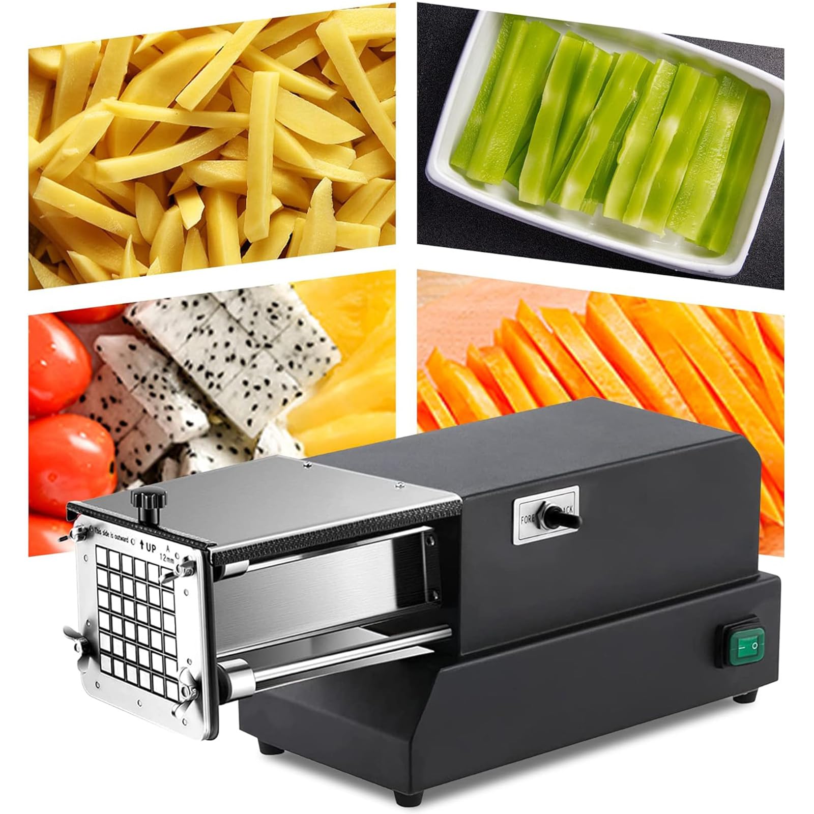 Générique Coupe-Frites Commercial et Coupe-Pommes de Terre Électrique | Idéal pour Snack-Bars et Magasins de Desserts | Équipement de Cuisine Professionnel
