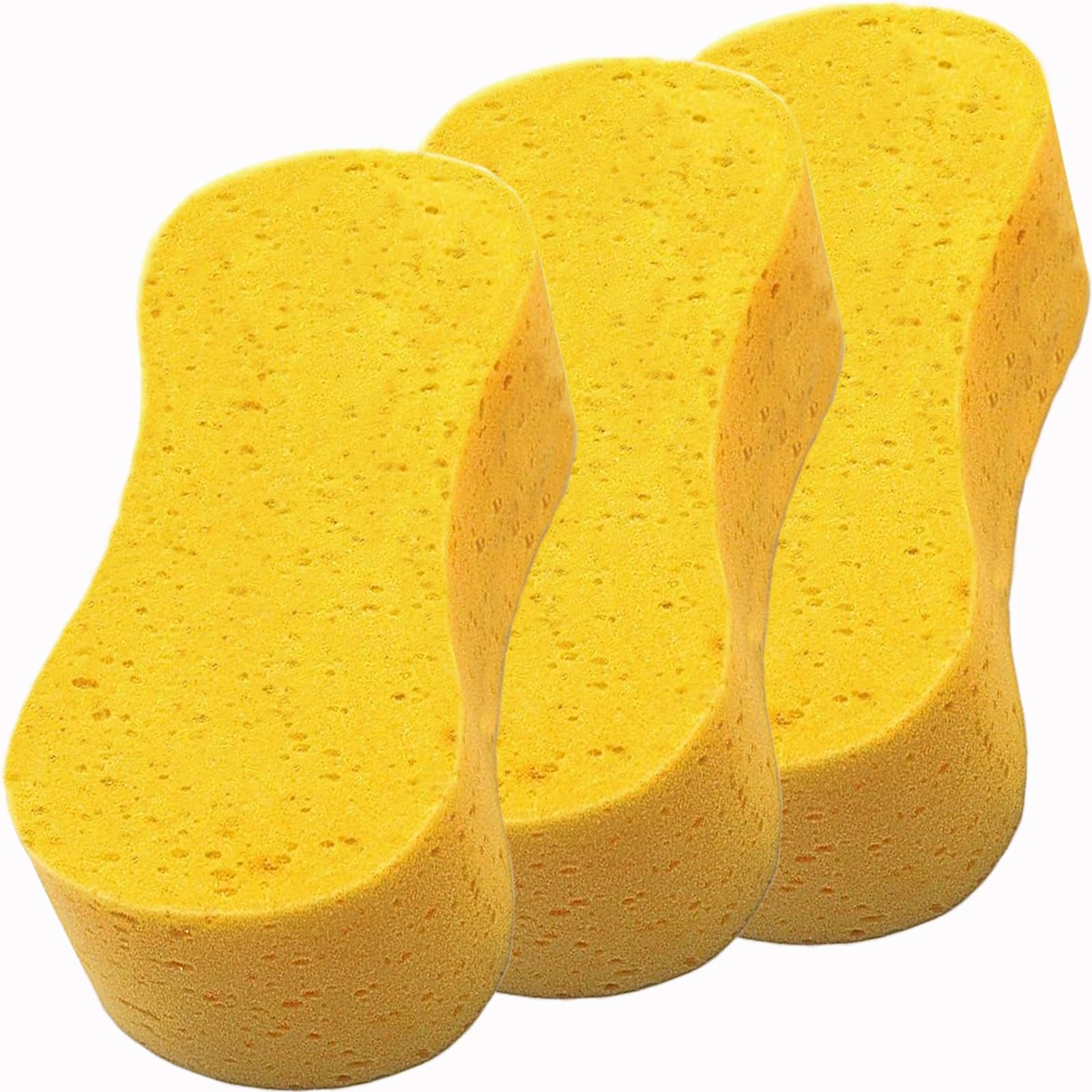 2 Pack Car Sponges,Jumbo Sponges For Car Cleaning,Anti Scratch Technology for Car Exterior & Window Washing- Perfect For Wheels, Windscreen & Bodywork (2 Yellow Jumbo Car Sponge) — view 8