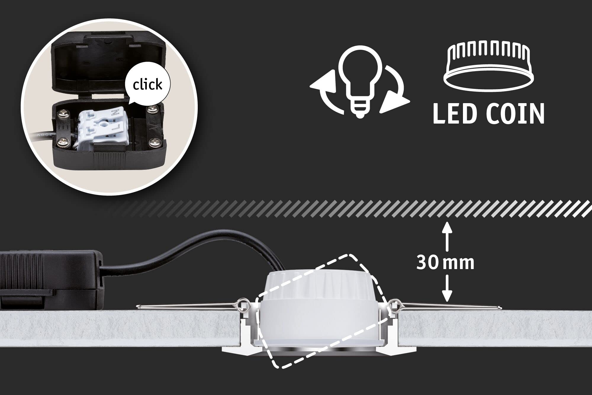 Paulmann 92959 SmartHome Zigbee Einbauleuchten-Set LED Coin Nova Plus 3x6,5W dimmbar Eisen gebürstet
