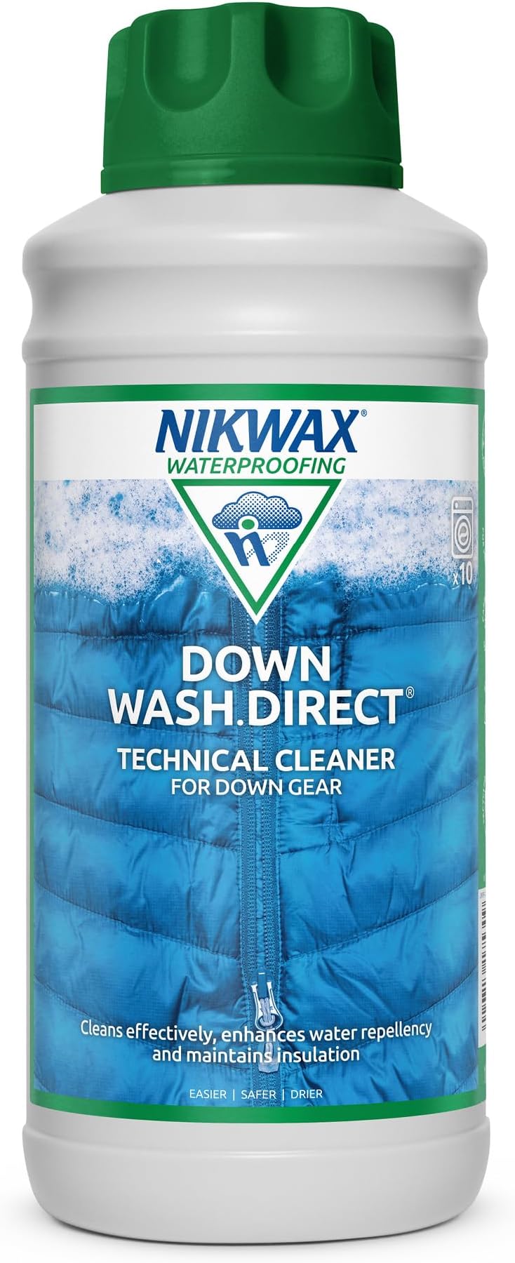 Nikwax DOWN WASH DIRECT, Technical Cleaner for Down Gear, Insulated Clothing, Sleeping Bags, Bedding, Cleans Effectively, Enhances Water Repellency and Maintains Insulation, Down Washing Detergent