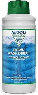Nikwax DOWN WASH DIRECT 1L, technical cleaning for down tools, insulated clothes, sleeping bags, bedding, effectively cleans water, improve water repellent, and maintains insulation, down detergent