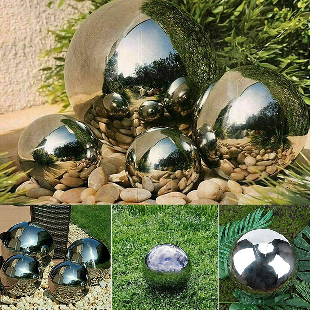 Gazing Ball 4Pcs Stainless Steel Mirror Sphere Silver Mirror Gazing Balls Garden Spheres 10/15/20CM Home Hotel Garden Ornament Decoration Garden Ornament