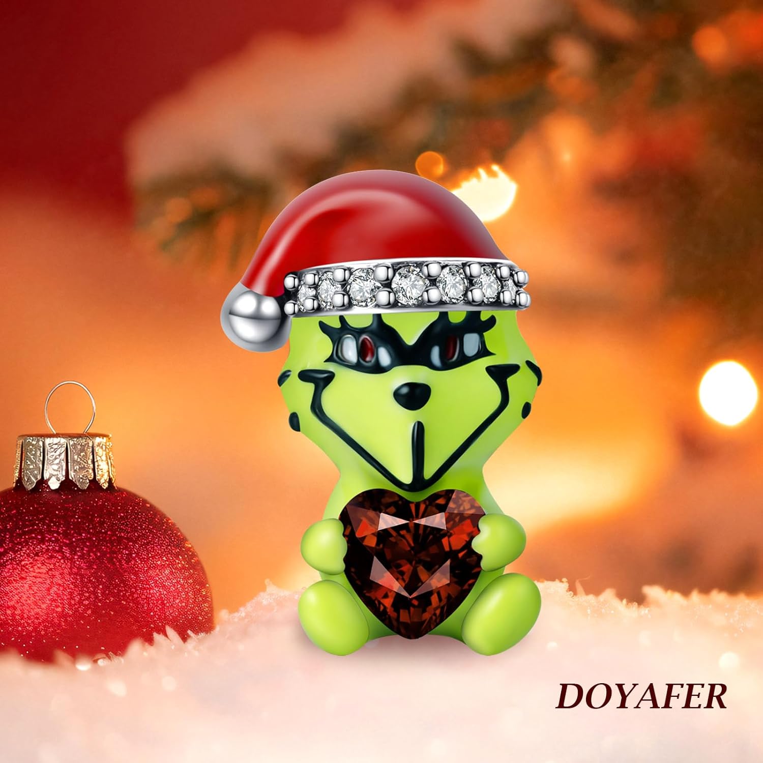 Christmas Green Monster Charms Pendant 925 Sterling Silver Charms for Bracelets Christmas Jewelry Gifts for Friend - Image 2