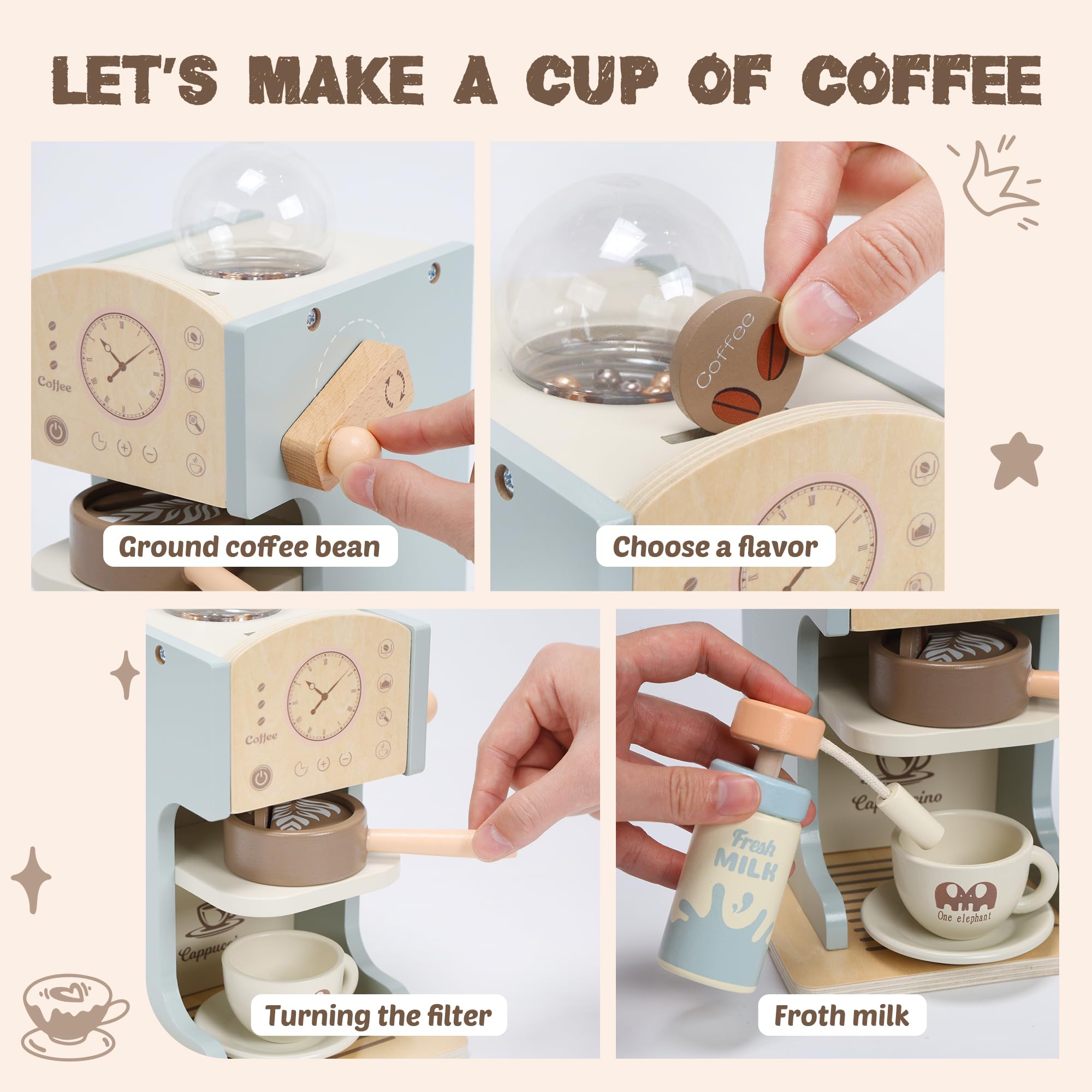 Ecoiffier Set De Cafetera De Juguete Con Cápsulas Y 16 Accesorios – Máquina De Café Expreso Para Niños A Partir De 18 Meses, Fabricado En Francia