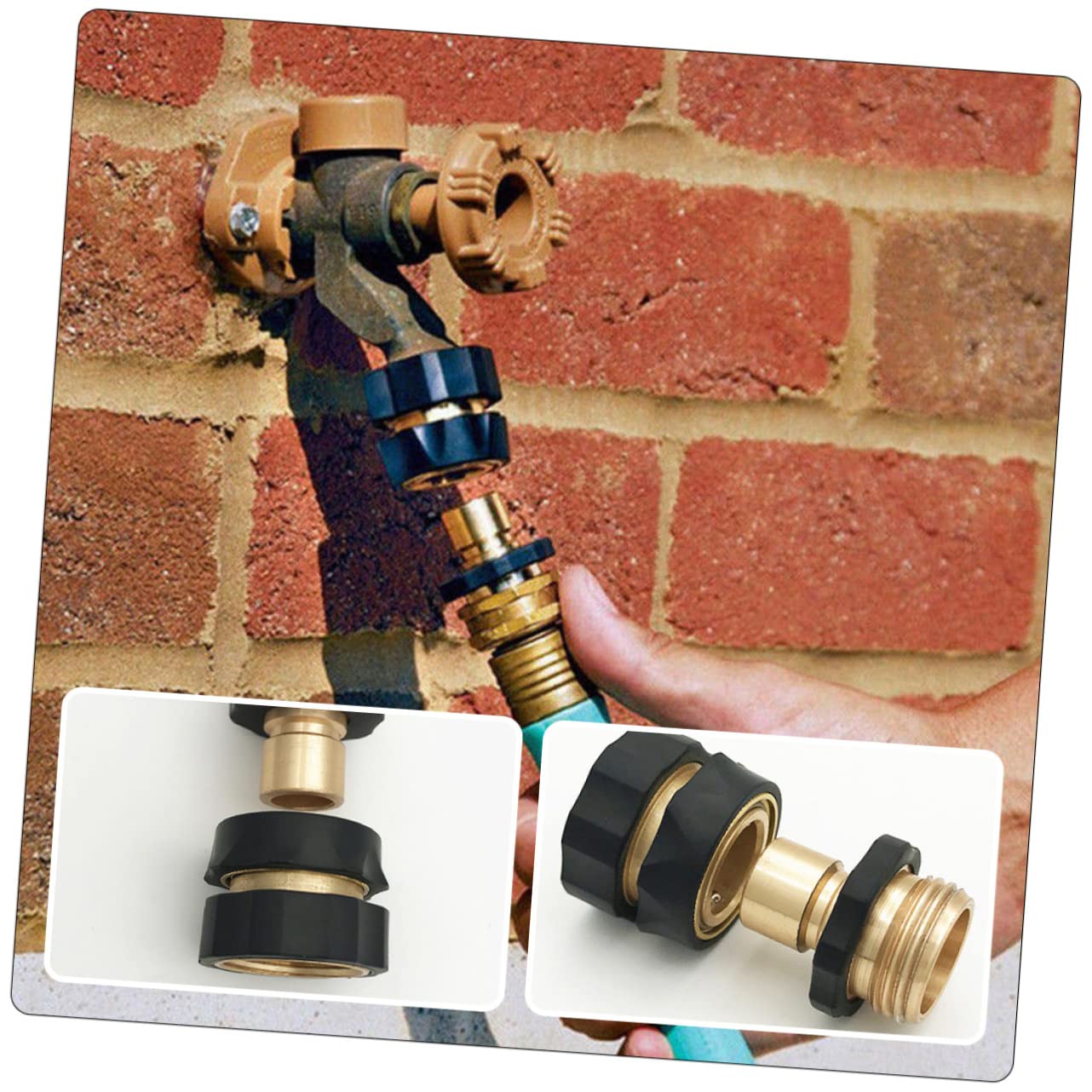 Toddmomy Kit de conectores de manguera de jardín, adaptador de conexión rápida para grifo, resistente (2 pares)