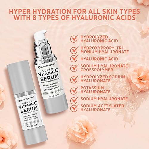 Miniatura 4 de Suero súper vitamina C para mujeres mayores de 70 años niacinamida, vitamina C, ácido hialurónico, péptidos, vitamina E, cafeína, bakuchiol,