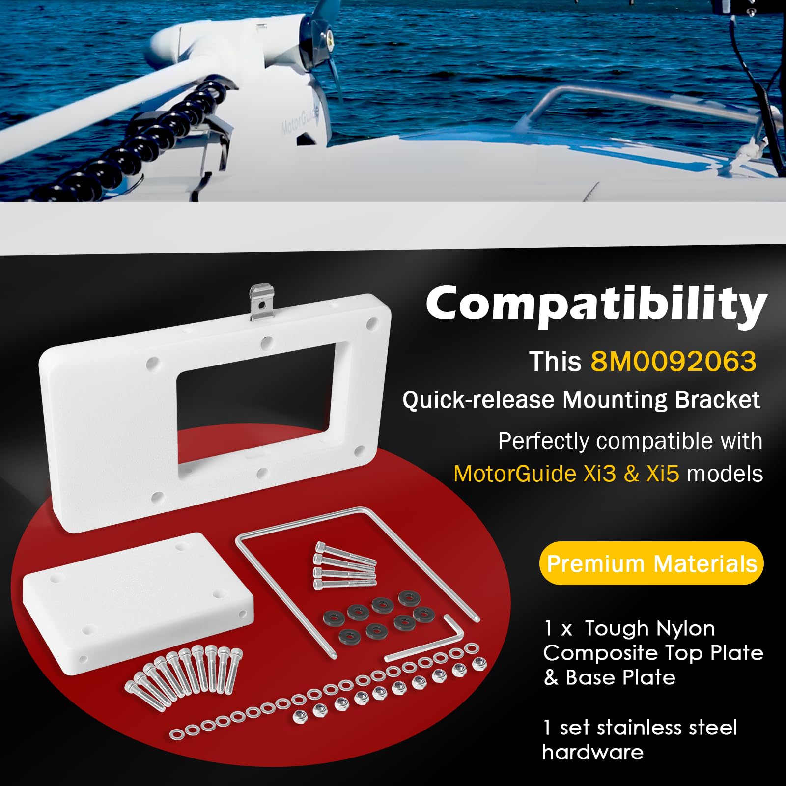 Für MotorGuide 8M0092063 Xi Series Schnellwechsel-Montagehalterungs-Kit Ersatz für Xi3 Xi5 Trolling