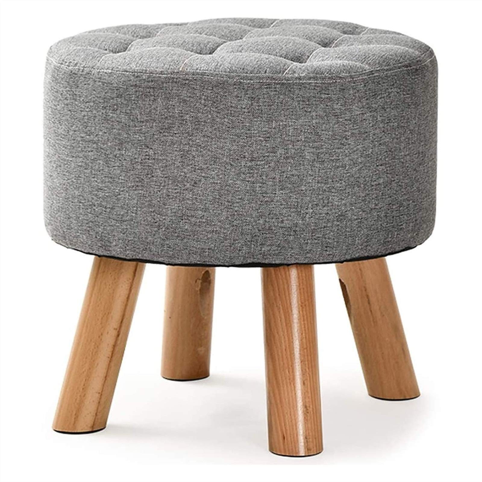 Pouf Repose-Pieds Rond en Lin pour Créer un Coin Lecture Cocooning