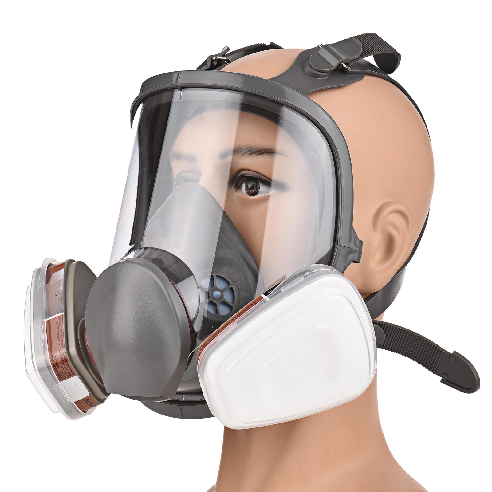Générique Masque facial réutilisable 16-en-1 couverture contre les vapeurs organiques et gaz avec champ de vision large Idéal pour la peinture le polissage mécanique soudage protection au travail