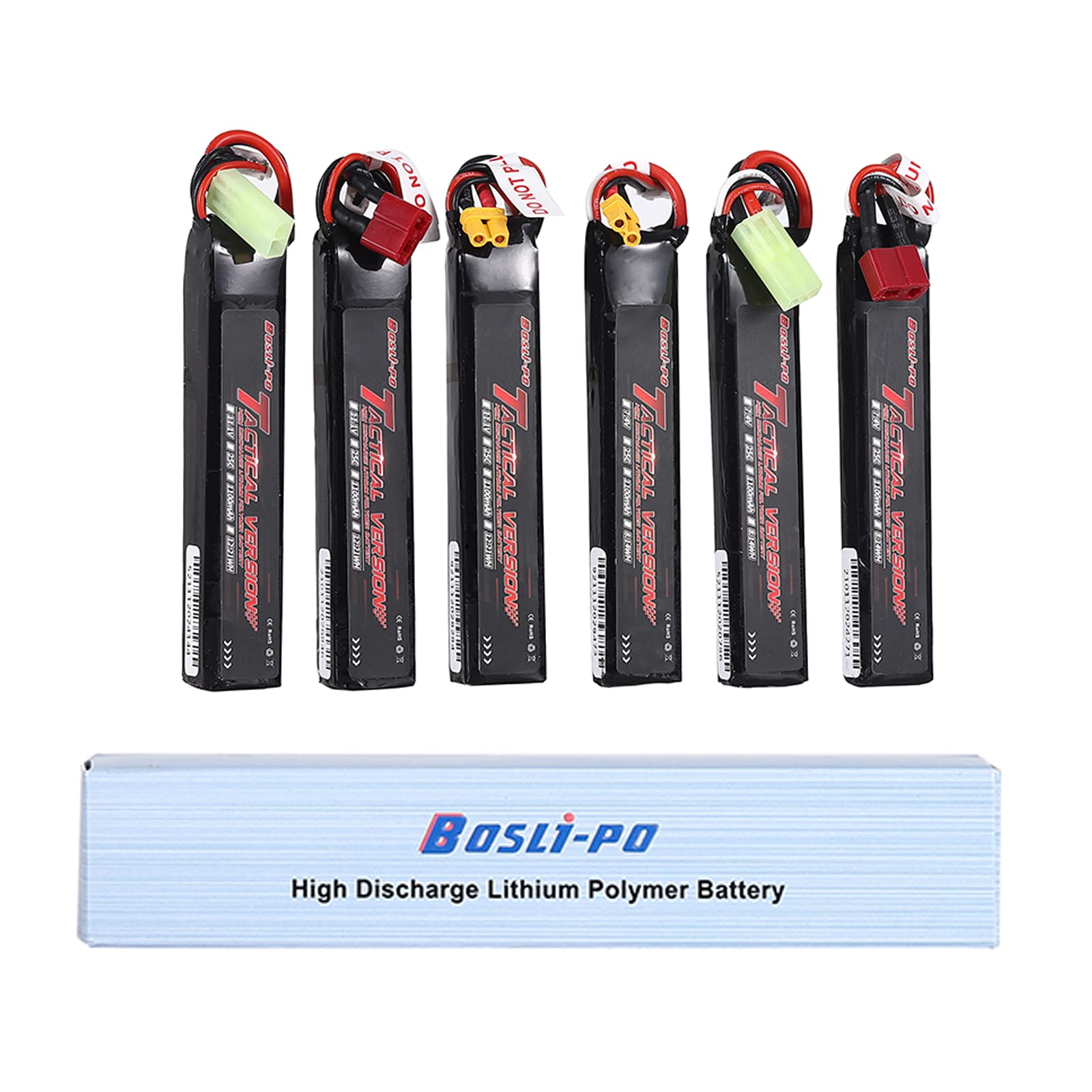 7.4V Airsoft batteria Softair batteria 2S 25C 1100mAh Airsoft Batteria for AEG, Air Soft Guns AK47, MP5k, MP5 PDW, RPK, PKM, M4, M110, SR25, M249, M240B, G36, M14 con Mini Connettore…