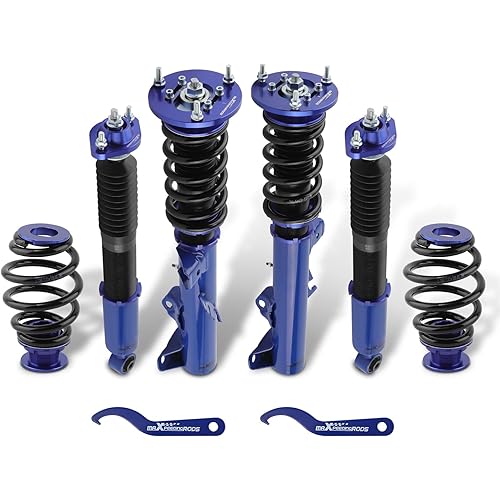 maXpeedingrods Coilovers for BMW3 E36 1990-1999 318i 318is 318ic 323i 323ic 323is 328i 328is 328ic, M3, Height Adjustable Coilovers Suspension Kit, Preset Damping Shock Absorber, Lowering Kit Blue