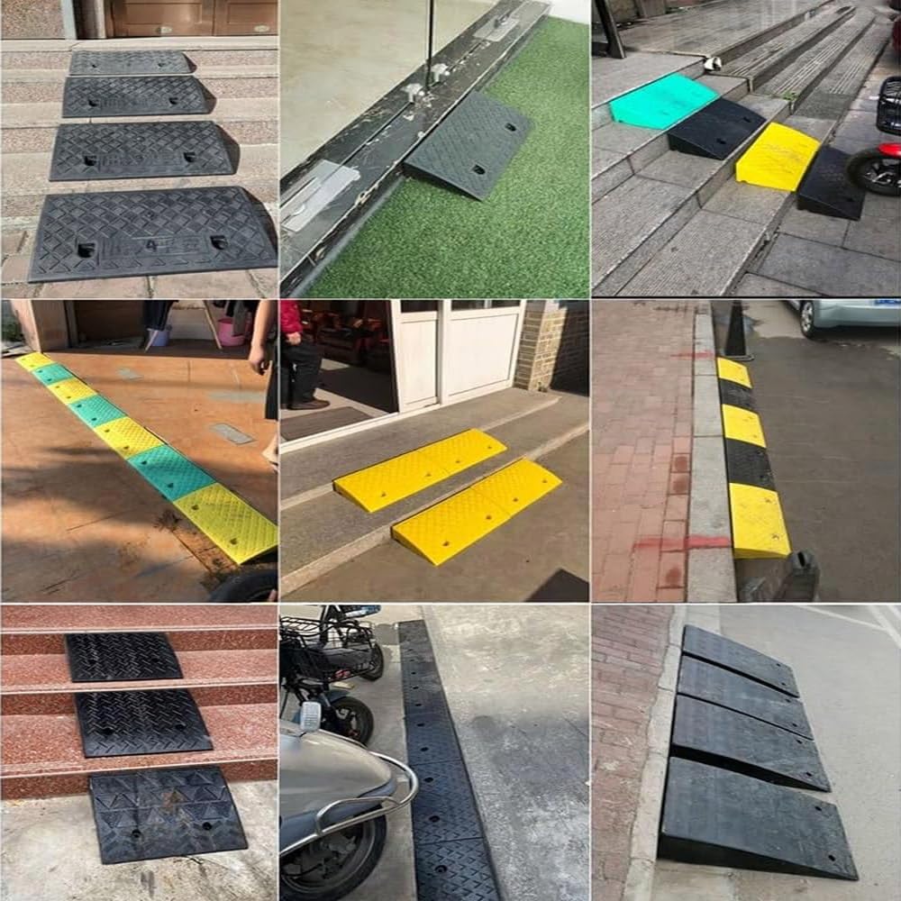 Rampa para silla de ruedas resistente, rampa antideslizante para scooter, andador y carrito. Solución de acceso duradera con alta capacidad de carga para movilidad