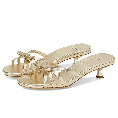 Kate Spade New York Carolina Metallic Leather Kitten Heel Sandals Women