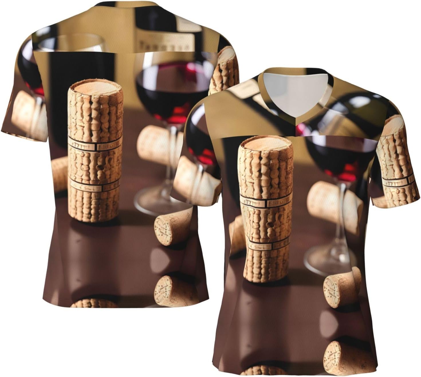 Wine Cork Rugby Football Jersey for Men, Comfortable V-Neck Loose Fit Top for Team Sports Athletics