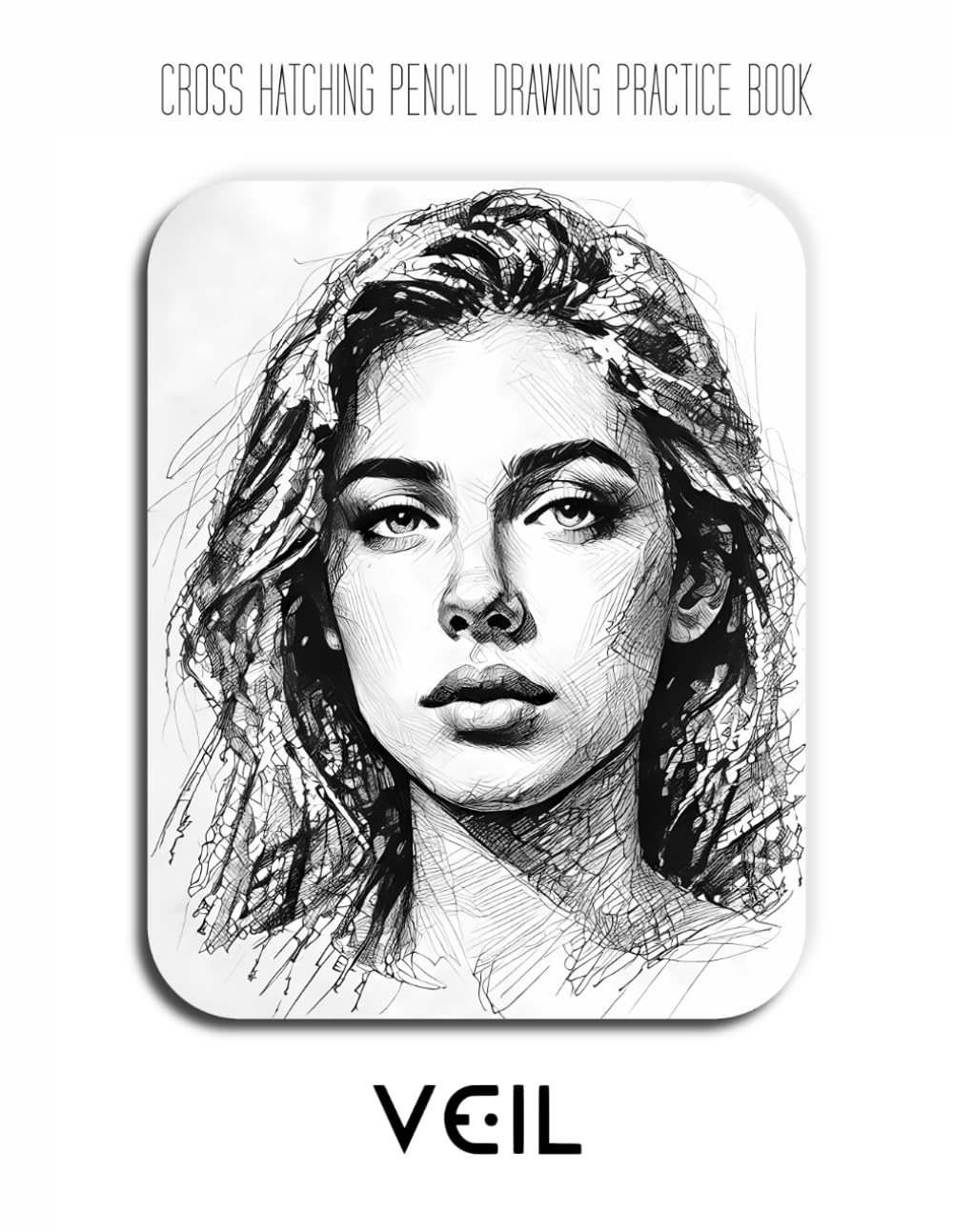 Cross Hatching Pencil Drawing Practice Book - Veil: A Cross-Hatching Journey into Expressive Portraits and Luminous Textures