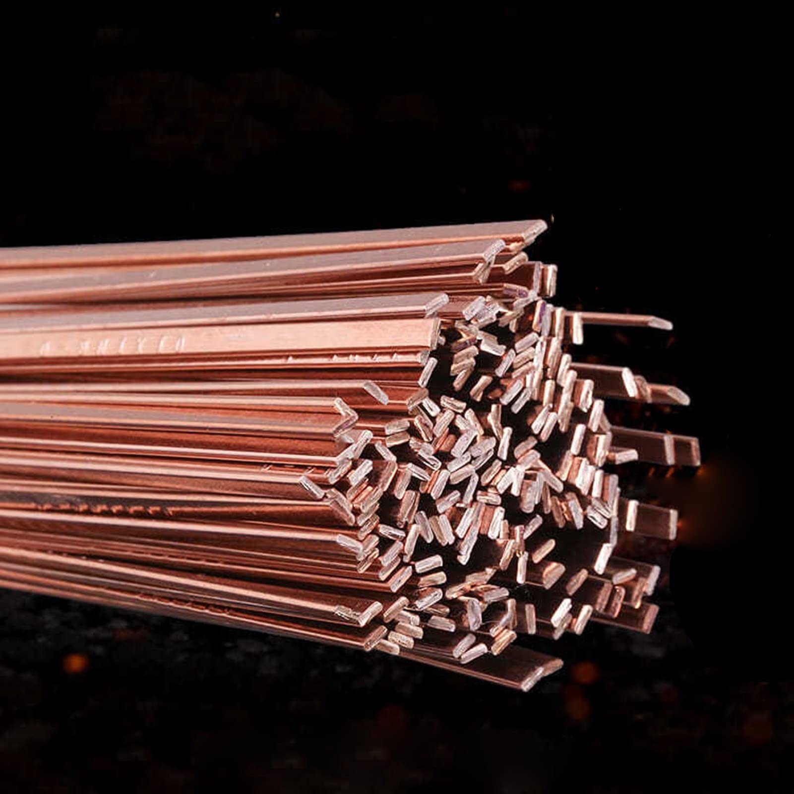 Alambre de Soldadura Electrodo Cubierto de latón Varillas de Soldadura Planas de Baja Temperatura, Alambre for soldar electrodos de Cobre, 10 Uds., 1,3x3,2x400mm